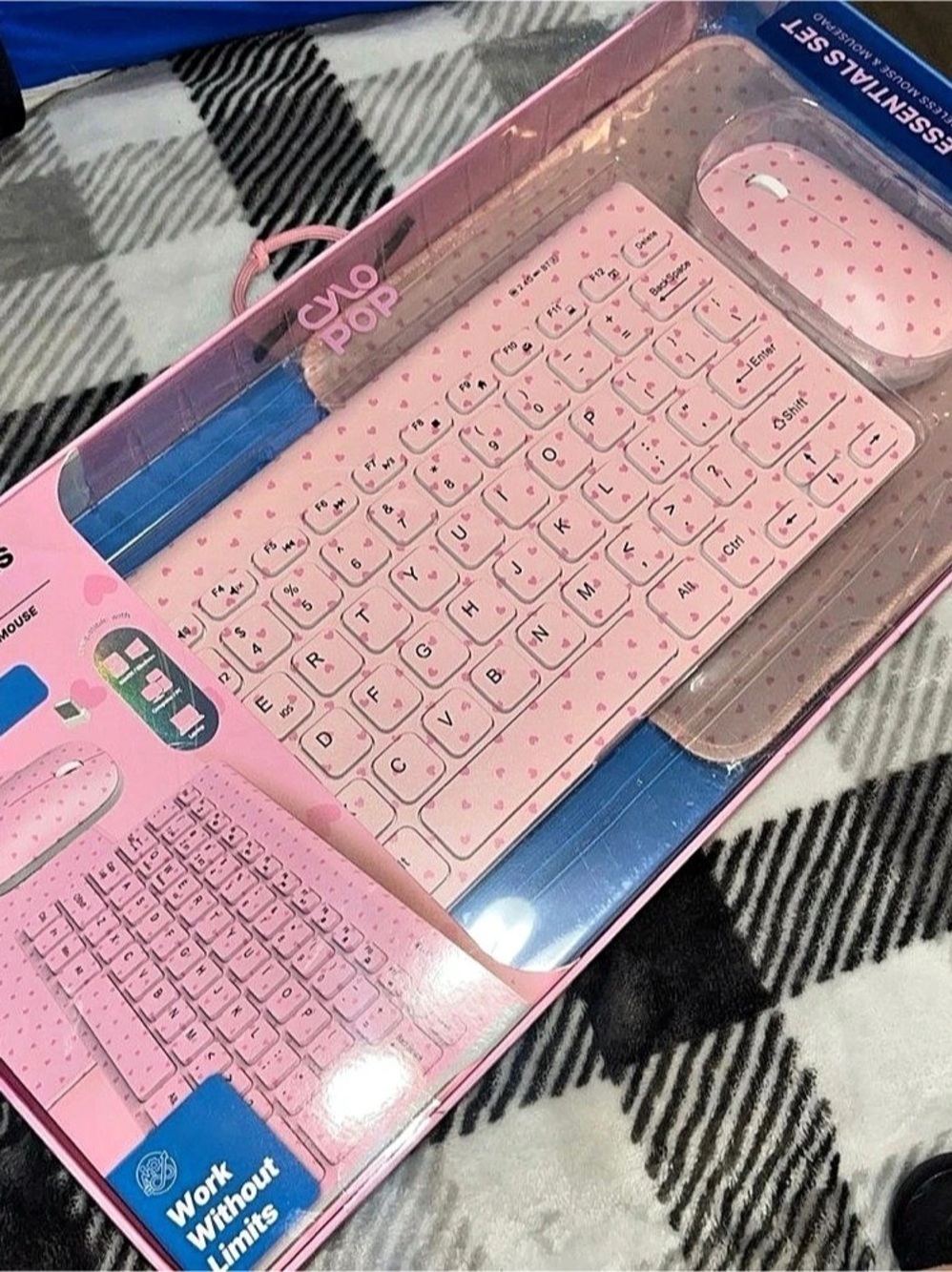 CyloPop 3PC Combo Essentials Set Wireless Keyboard, Wireless Mouse & Mousepad